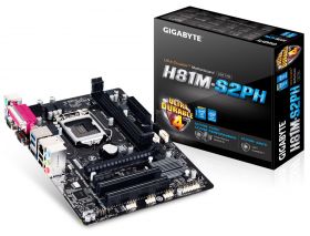 Материнская плата GIGABYTE GA-H81M-S2PH (rev. 2.1) LGA 1150, mATX, Ret