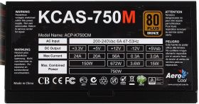 Блок питания  AeroCool KCAS-750M 750W 80+ Bronze