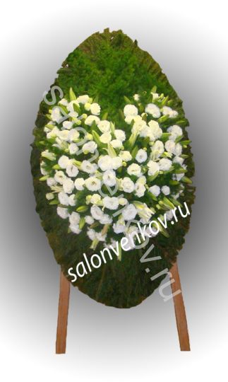 Элитный траурный венок из живых цветов №78, РАЗМЕР 100см,120см,140см,170см