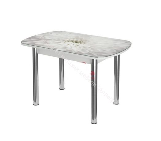 Стол овальный "Бостон" Флоренс/хром брифинг