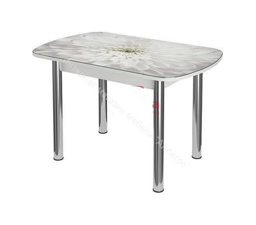 Стол овальный "Бостон" Флоренс/хром брифинг