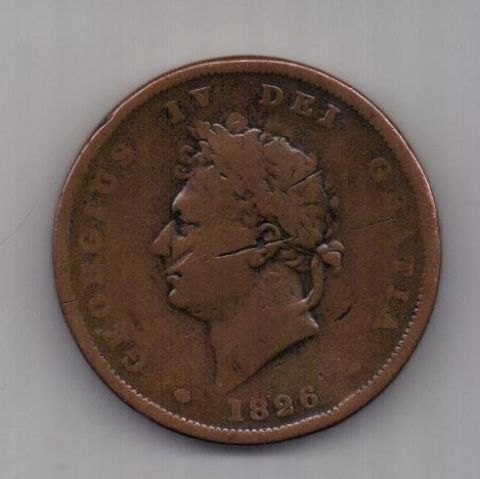 1 пенни 1826 г. Великобритания