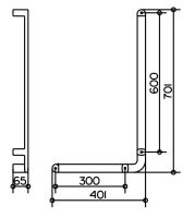 Keuco Elegance Угловой поручень 31606 (40 х 70 см) схема 1