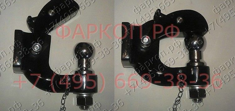 Фаркоп в бампер под 4 отверстия (83*45мм) с хромированным шаром и петлей, черный