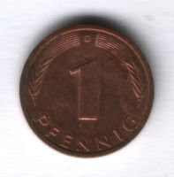 1 пфенниг 1990 г. ФРГ Германия