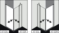 Душевая кабина Kermi Atea монтаж в угол AT EDR/L схема 2