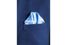 Английский нагрудный платок Скай Блю Дотти  SKY BLUE MULTI DOTTY SILK POCKET SQUARE