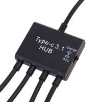 Переходник OTG Hub USB Type-C - USB 2.0 (3 порта) с доп.питанием