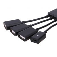 Переходник OTG Hub USB Type-C - USB 2.0 (3 порта) с доп.питанием