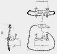 Смеситель для ванны и душа Devon&Devon Antique Precious Lever adapl34 схема 1