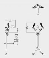 Devon&Devon Black Diamond смеситель для раковины BLD74 схема 1