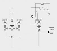 Devon&Devon City смеситель для раковины utci100a схема 1