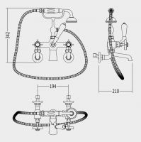 Смеситель для ванны и душа Devon&Devon Coventry marf20/m схема 1