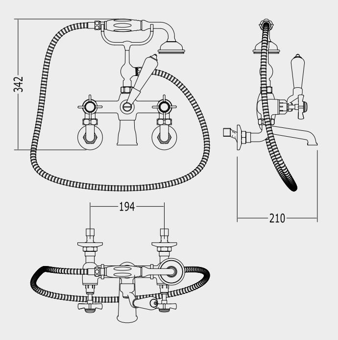 Смеситель для ванны и душа Devon&Devon Coventry marf20/m схема 1