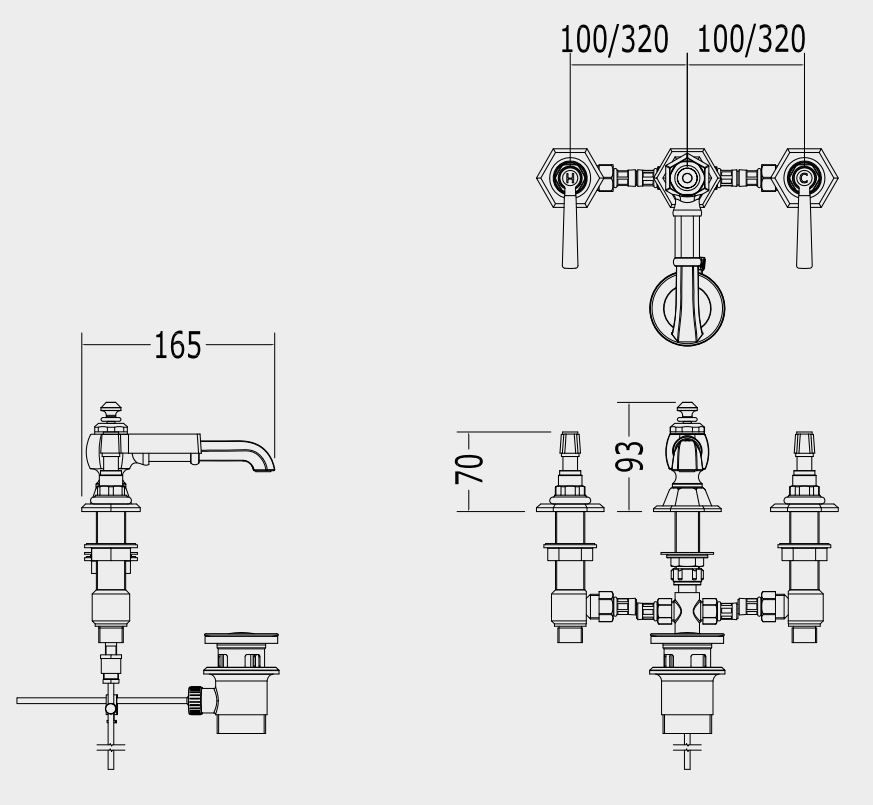 Devon&Devon Jubilee Black Lever смеситель для раковины adjbl15 схема 1