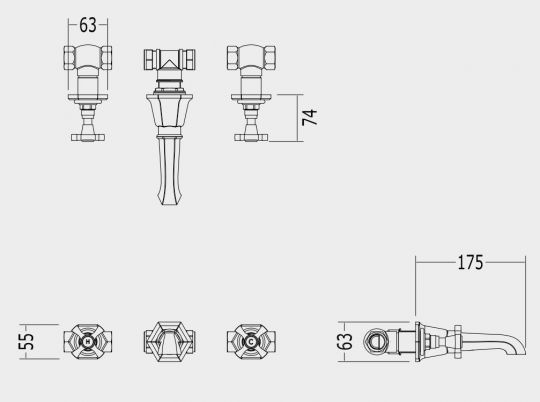 Devon&Devon Jubilee смеситель для ванны adnj47 схема 1