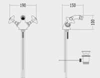 Devon&Devon White Rose смеситель для биде utwr720 схема 1