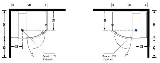 Душевая кабина Gruppo Treesse Elle 70х90 B0170 схема 1 Душевая кабина Gruppo Treesse Elle 70х90 B0170 схема 1