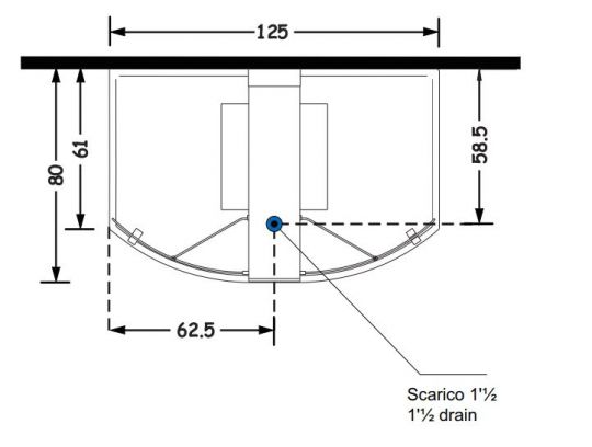 Пристенная / угловая душевая кабина Gruppo Treesse Elle Walk In B0110 80х124 схема 2 Пристенная / угловая душевая кабина Gruppo Treesse Elle Walk In B0110 80х124 схема 2