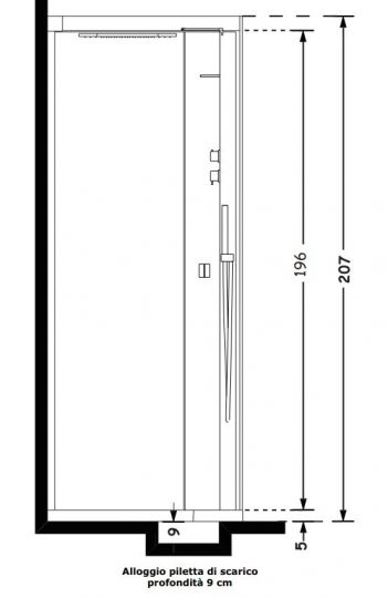 Пристенная / угловая душевая кабина Gruppo Treesse Elle Walk In B0110 80х124 схема 3 Пристенная / угловая душевая кабина Gruppo Treesse Elle Walk In B0110 80х124 схема 3