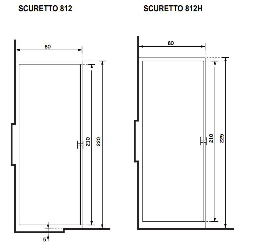 Кабина с низким поддоном Gruppo Treesse Scuretto 80 х 120 см  B051 схема 3