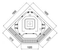 Спа бассейн Hoesch Nevada 193х193 670340 с переливным каналом схема 2