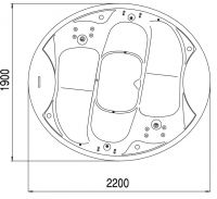 Спа бассейн Hoesch Winnipeg 220х190 670370 схема 2