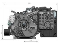 Одноцилиндровый бензиновый двигатель Zongshen (Зонгшен) ZS GB620E-2 для генераторов габаритные размеры