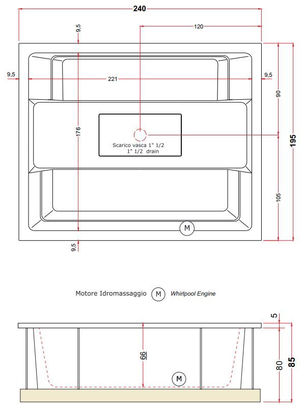 Спа бассейн Gruppo Treesse Rest 240х195 V192H схема 4