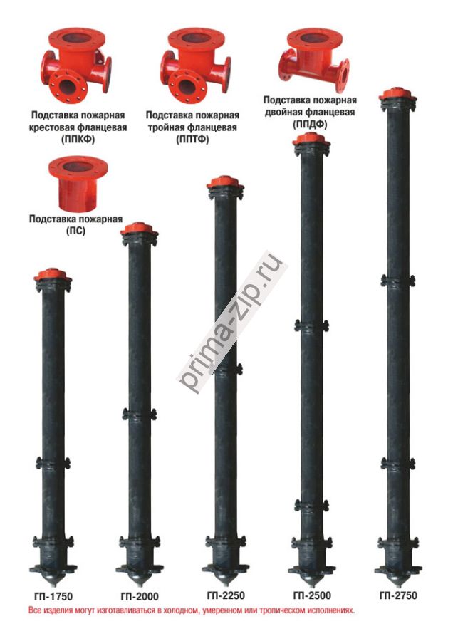 Краны пожарные, гидранты