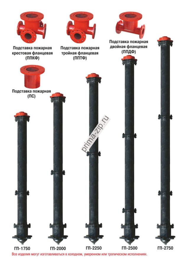 Краны пожарные, гидранты