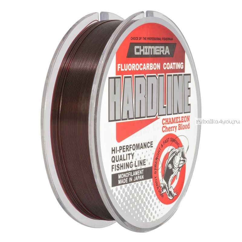 Леска Chimera Hardline Fluorocarbon Coating Chameleon Cherry Blood 100 м