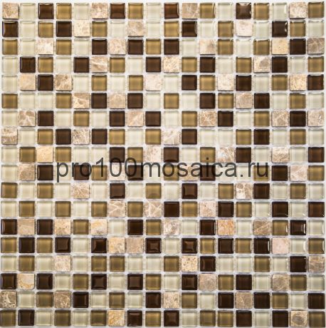 Плитка декоративная стеклянная с камнем Scarlett/Скарлетт 4*15*15 300*300