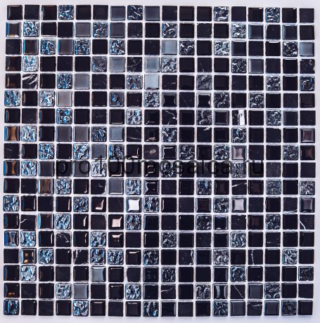 Плитка декоративная стеклянная с камнем Tesla/Тесла 4*15*15 300*300