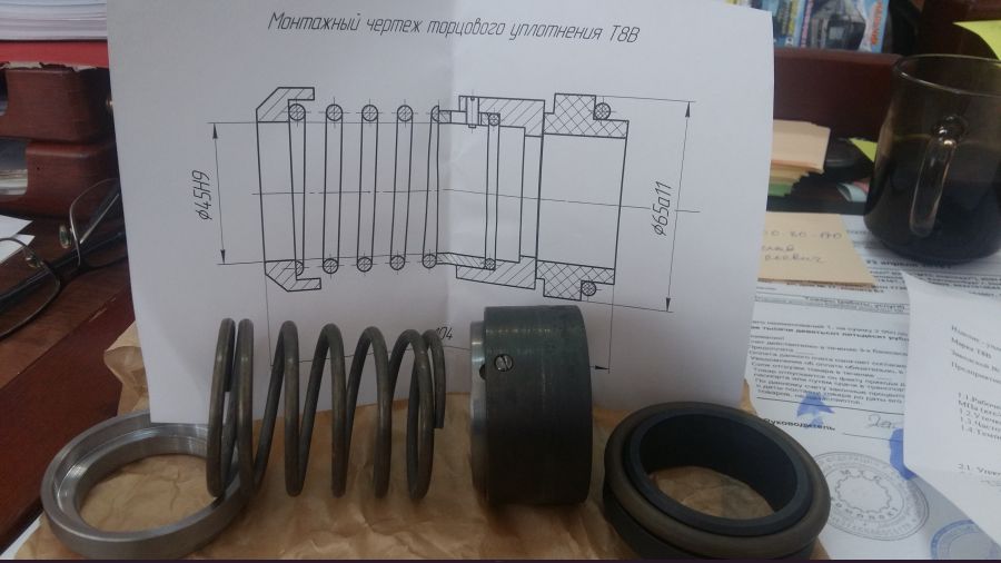 Торцовое уплотнение Т8-В для насоса ЦСП-57