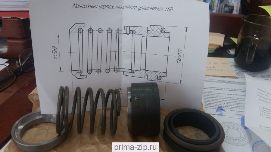 Торцовое уплотнение Т8-В для насоса ЦСП-57