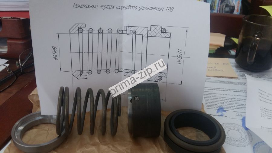 Торцовое уплотнение Т8-В для насоса ЦСП-57