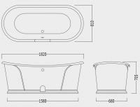 Чугунная ванна Devon&Devon Camelot 182x80 схема 1