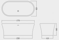 Отдельностоящая ванна из искусственного камня Devon&Devon Fusion 177x82 схема 1