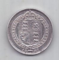 1 шиллинг 1887 г. AUNC. Великобритания