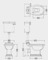 Унитаз с низким бачком Devon&Devon Westminster IBWCWES схема 1