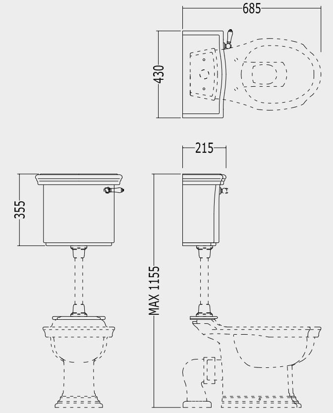 Унитаз с низким бачком Devon&Devon Westminster IBWCWES схема 2