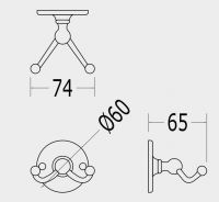 Вешалка для ванной комнаты Devon&Devon Cavendish WM13 схема 1