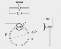 Вешалка для полотенец Devon&Devon Dorothy DOR407 диаметр 215 мм схема 1