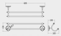 Вешалка для полотенец Devon&Devon Dorothy DOR412 60 см схема 1