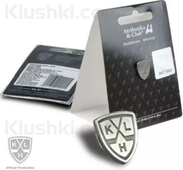 Значок "KHL" металлический (серебро)