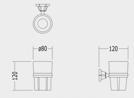 Держатель зубных щёток со стаканом Devon&Devon Jubilee JB103 схема 1