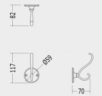 Вешалка для ванной комнаты Devon&Devon Old Navy MIL612 схема 1