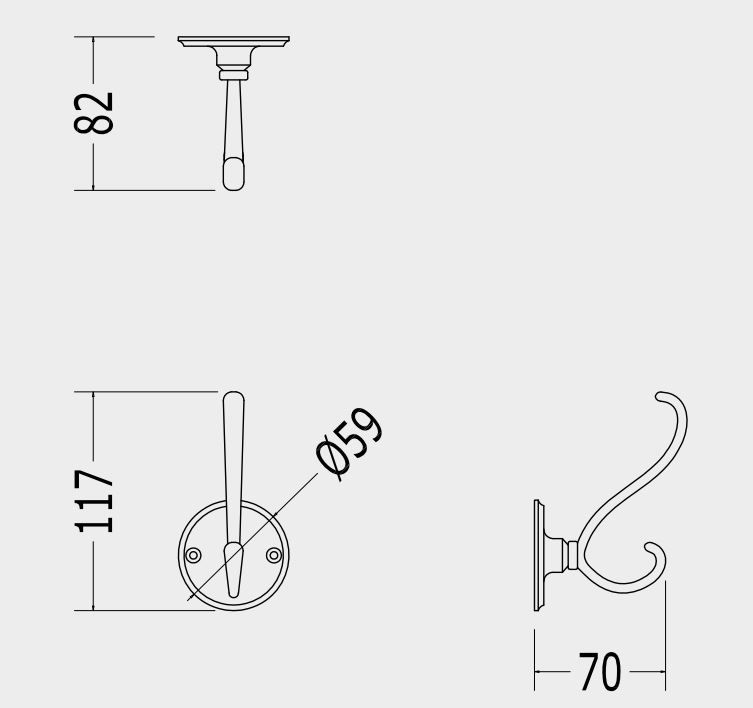 Вешалка для ванной комнаты Devon&Devon Old Navy MIL612 схема 1