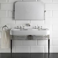 Раковина Devon&Devon Wide Blues Double Basin 124,5х56,5 схема 6